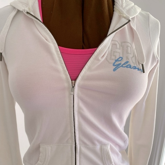 🤍GARAGE 🤍Medium white zipper hoodie . - Picture 2 of 11